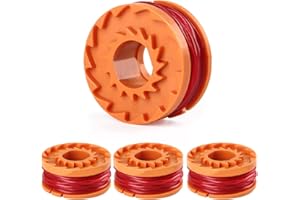 MIOTLSY WA0004.1-2 rocchetti Filo da 3mt. X 1,65mm Ricambio per decespugliatori WG163/169/157E, Arancio, Rosso per Una Migliore velocità di Taglio 4pcs
