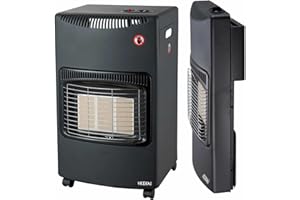 KEKAI - Sartén de gas plegable para uso interior Kekai New Slim 42 x 26 x 73 cm, 4200 W, 4 ruedas giratorias de cerámica radiante 3 niveles de calor