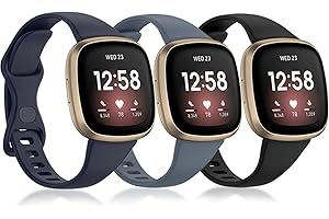 Miimall Silikonowa bransoletka kompatybilna z Fitbit Versa 4, miękka silikonowa bransoletka sportowa do Fitbit Versa 4