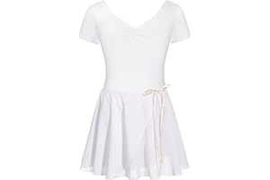 Vestito Da Ballo Per Balletto Per Ragazze Ricamo Floreale Body Per Danza Classica Body Tutu Gonna Principessa Fata Ballerina Dancewear Costume Per Spettacoli Teatrali Bianco 4-5 Anni - Foto 11