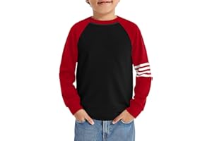 Haloumoning T-shirt à manches longues pour garçons Haut à col rond décontracté pour enfants Hauts Automne Mode Basique T-shirts 5-14 ans