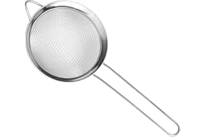PINEESEATILE Piccolo setaccio, setacci per Cucinare, Diavolo da 2,6 Pollici..Setaccio di Farina in Acciaio Inossidabile, Filtro a Rete fine con Manico Lungo, Mini setaccio Appeso per Cucina