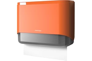 interhasa! Gewerblicher Papiertuchspender zur Wandmontage, Papiertuchhalter mit großer Kapazität für 200 Mehrfach-/Einfachgefaltete/Z-Falz-Handtücher, Badezimmerpapierspender (orange)