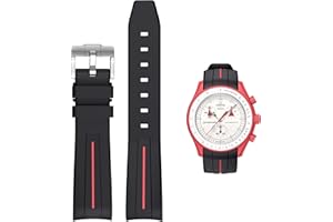 BONACE Correa para Omega x Swatch MoonSwatch/Rolex Watch/SEIKO Watch de 20 mm,Correa de repuesto de silicona para reloj Omega X Swatch Moonswatch Speedmaster sin espacio