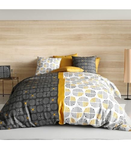 Housse De Couette Percale 100% Coton 71 Fils - Modèle Manoa, Couleur Alpes Blanc