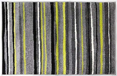 RIO POLYPROPHYLENE LARGE MODERN STYLISH 150CM X 210CM GREEN GREY STRIPES RUG