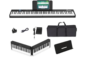 OYAYO Folding Piano Keyboard 88 Key, Foldable Piano with Semi-Weighted Keyboard Support Bluetooth MIDI, Portable Keyboard Piano with Sustain Pedal and Travel Bag for Best Gift