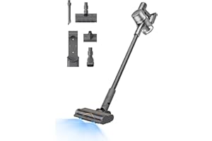 DREAME R20 Aspirador inalámbrico, 22000 PA/Succión Potente 190 AW, Funcionamiento 90 min, Pantalla LED, Luces LED Azules, Detección de Suciedad, Diseño antienredos, para hogar, Pelo Mascotas