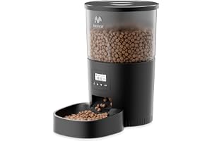 IMIPAW Automatic Cat Feeder, Pet Food Dispenser with Programmable Timer, 1-6 Meals Per Day, Button Control Lockable Lid, 3L S