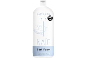 Naïf, Bain Moussant Relaxant Pour Bébé Et Enfants, Bain Moussant pour tout type de peau, Baigner sans soucis, À l'extrait naturel de graines de coton, Formule sans plastique, 100% Végan, 500ML