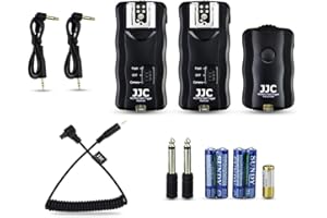 JJC Wireless Radio Flash Speedlite Studio Trigger with 2 Receivers for Can. EOS R3/ R5/ 5D Mark IV III II/ 6D/ 6D Mark II/ 7D/ 7D Mark II/ 1Dx Mark II/ 5Ds/ 5Ds R/ 1D X/ 1Ds Mark III II/ 1D Mark IV