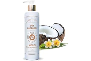 LABEL PROVENCE NATURE Lait corps Monoi hydratant au Lait d'Ânesse Bio. Tous types de peau. Flacon pompe 250 ml
