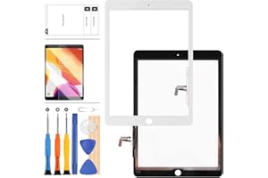 LADYSON para iPad Air 1 1ª generación Pantalla reemplazo Kit A1474 A1475 A1476 Touch digitalizador Panel de Vidrio para iPad 2017 iPad 5 Pantalla táctil Piezas con Protector película+Herramientas (Blanco)