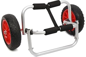 SENDERPICK Carrito de piragüismo para kayak 150 LBS Carrito de transporte canoa kayak barco, accesorios inflable rueda carro de barco
