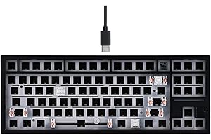 EPOMAKER x Feker Galaxy80 KIT Clavier Mécanique Gasket, Alliage d'aluminium Barebone Kit, avec Hot-Swap, NKRO, pour Jeu/Win/Mac (Black, USB-C Kit)
