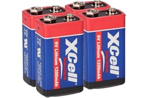 WSB Lot de 4 piles au lithium haute performance 9 V pour détecteur de fumée, alarme d'incendie, batterie de 10 ans