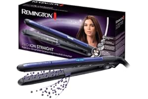 ‎REMINGTON Remington Glätteisen [dreifache Ionen-Technologie: weniger Frizz & statische Aufladung] Pro-Ion (Ultra-Turmalin-Keramikbeschichtung, LCD-Display,150-230°C,Temp.-Boost-Funktion) Haarglätter S7710