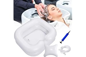 KIMIGO Lavandino Gonfiabile per Capelli,Lavatesta gonfiabile con Tubo di Scarico da 1m,Cuscino e Pompa ad Aria,Bacino gonfiabile per capelli portatile,Ideale per Donne Incinte,Persone Ferite e Anziani