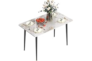 ‎FATIVO FATIVO Esszimmertisch Marmor Esstisch Küchentisch: Skandinavisch Esstisch 120×70×76CM mit Metall Tischbeine für Esszimmer Smaragd