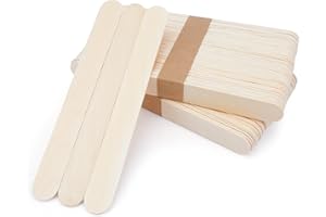 SYCLOPAK 100 Bastoncini Legno 16x150mm,Bastoncini Legno Per Lavoretti,Bastoncini,Abbassalingua,Spatola,Legnetti Per Lavoretti Bricolage,Ghiaccioli,Stecche Di Legno Gelato,Bastoncini Ceretta,Batonnet in legno