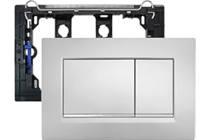 Empyreal placca con attivatori di scarico e telaio di montaggio, adatta per Geberit Sigma 30, UP320 e 300, ricambio per le placche di azionamento, doppio scarico, 1 pezzo.(Argentato&Bordo Argentato)