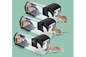 WHEELIO Mouse Traps, 3 Pack Humane Mouse Traps for Indoors and Outdoors, Reusable Live Mouse Trap, Quick, Effective and Easy to Clean
