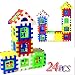 Fusino 24Pcs Children Puzzle Inserted Plastic Building Blocks Assembled Blocks for Kindergarten Kids Preschool Toys