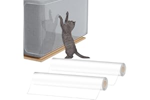WOPPLXY 2 Volumes Protection Canape Chat Anti Griffe, 30cm x 5m Protection Canape Chat Adhesif Autocollant, Protege Canapes Griffe Chats Transparent pour Meubles, Porte, Comptoirs, Mur