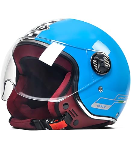 ECEDOT Retro Motorrad Halbhelm - Jethelm Mit Brille Für Männer & Frauen - Geprüft, Verstellbar & Waschbar