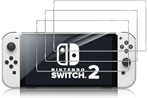 Funrae Schutzfolie kompatibel mit Nintendo Switch 2 für Panzerglas, [3 Stück] 9H Härte Displayschutzfolie, 0.33mm Ultra-Klar Folie, Anti-Kratzen Schutzglas, Anti-Bläschen Folie - Transparent
