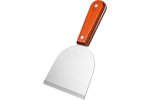 UPKOCH Spatola Pizza Triangolare in Acciaio Inossidabile Raschietto tagliapasta con Manico Pancake Spatola Turner per Barbecue Grill Cottura 19 x 10,3 cm