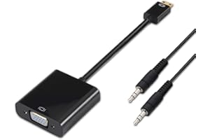 AISENS A122 – 0127 – Convertitore Mini HDMI a SVGA e Audio, Jack 3.5, 10 cm + 1 m, Colore: Nero