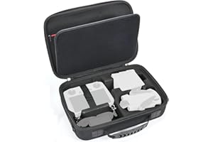 RAIACE Twardy futerał podróżny kompatybilny z dronem DJI Mini 3 Pro i innymi akcesoriami (na sprzedaż tylko etui), Czarny, Organizer do torby