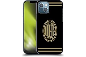 Head Case Designs Licenza Ufficiale AC Milan Nero E Oro Stemma Custodia Cover Dura per Parte Posteriore Compatibile con Apple iPhone 13