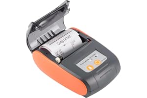 Socobeta Imprimante Thermique sans Fil USB d'imprimante de Ticket de reçu Bluetooth 4.0 avec Batterie Lithium-ION Rechargeable 1500mAh 7.4V(Prise UE Orange)