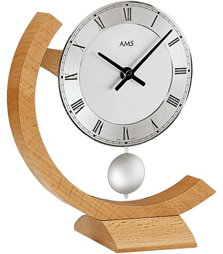 Horloge murale moderne 40 cm x 28 cm x 6 cm - AMS Modèle: 9557 - Horl