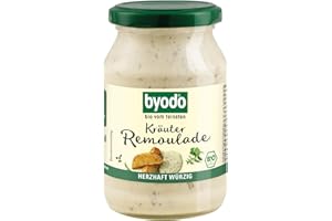 ‎BYODO Byodo Bio Kräuter Remoulade 250ml, 2er Pack - 100% Bio-Zutaten, 50% Reduzierter Fettgehalt, Cremig & Würzig, Ideale Sandwichcreme, Mit Bio-Ei