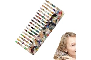 Povanjer Acetate Thick Tooth Comb Anti-Static Mini Comb Travel Bag Comb Knuckle-Tooth Wide Tooth Comb