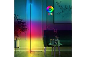 IMODOMIO LED Stehlampe Dimmbar mit Fernbedienung, 156CM Eck Standleuchte für Wohnzimmer Schlafzimmer, Farbwechsel Lichtsaeule RGB Farbtemperaturen Ecklampe und Helligkeit Stufenlos Dimmbar Stehlampen