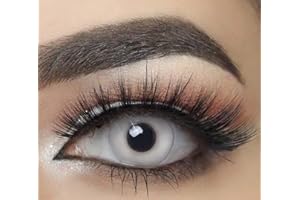 MYSA LENS® Lentilles De Contact De Couleur Fantaisie Crazy pour halloween Yeux Blanc out Demon White out solution 10ML Etui Offert 12 Mois sans correction