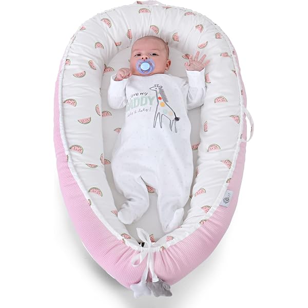 Baby Lounger Pillow For Newborns – 29.5"x19.3" Nest For Bed Or Sofa, Removable Cotton Cover, 0-24 Months