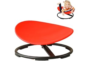 HMLOPX Autism Sensory Chair Child Swivel Chair Sit And Spin Dish, Spun Chair, Sensory Balance Training Seat, Kid Spinning Carousel, Ages 3-12 (Color : Red)