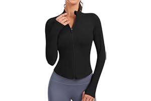 JoyGirl Damen Sportjacke Full Reißverschluss Laufjacke Langarm Shirt Gym Fitness Top Yoga Oberteil Trainingsjacke mit Daumenloch