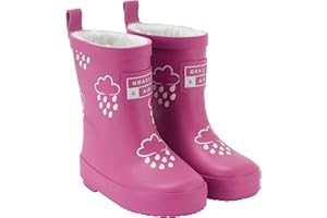 Grass & Air Orchid Pink Colour-Changing Kids Wellies, Unisex Childrens Welly Boots for Babies, Toddlers and Children, Dark Pink
