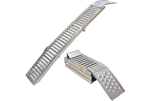 Black Pro Range B5390 Tri-Fold Steel Motorcycle Loading Ramp Silver