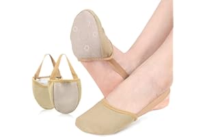 Xemz Ballet Dance Shoes Toe Pads, 1 Pair Elastic Toe Pouches Pad Soft Toe Cap Cover Toe Protectors, Anti-Slip Half Sole Ballet Pointe Shoes Socks Half Toe Shoe Sole Socks for Women Men Girls Boys