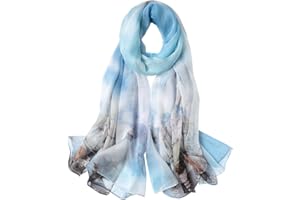 STORY OF SHANGHAI Bufanda Mujer Bufanda de 100% Seda Elegante Pañuelo Suave Chal Estola Ultraligero Transpirable para Cuatro Estaciones