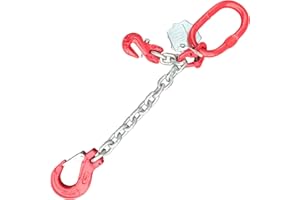 HZ HEBEN-ZURREN 1-Strang Kettengehänge 8mm GK8 | 2000kg Tragfähigkeit | EN 818-4 | Lasthaken | Schwarz/Verzinkt | Made in Germany (0,5m - Verkürzungsklaue verzinkt)