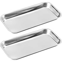 2 Plateaux Inox 22,5x12x2 Cm - Plateau Laboratoire, Outils | Acier Inoxydable