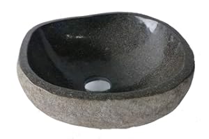 EXOTICA IMPORT Exotica-import.Vasque Lave-Main à Poser en Pierre Naturelle 30cm. Vendeur Francais. Choix sur Photos envoyées Suite à Votre Commande avec Les Dimensions. pour Salle de Bain.